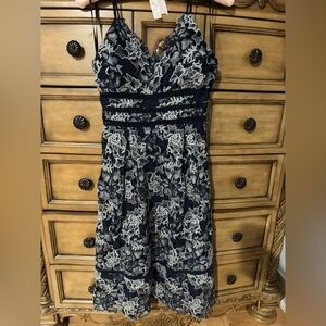 Anthropologie Navy lace lined Dress